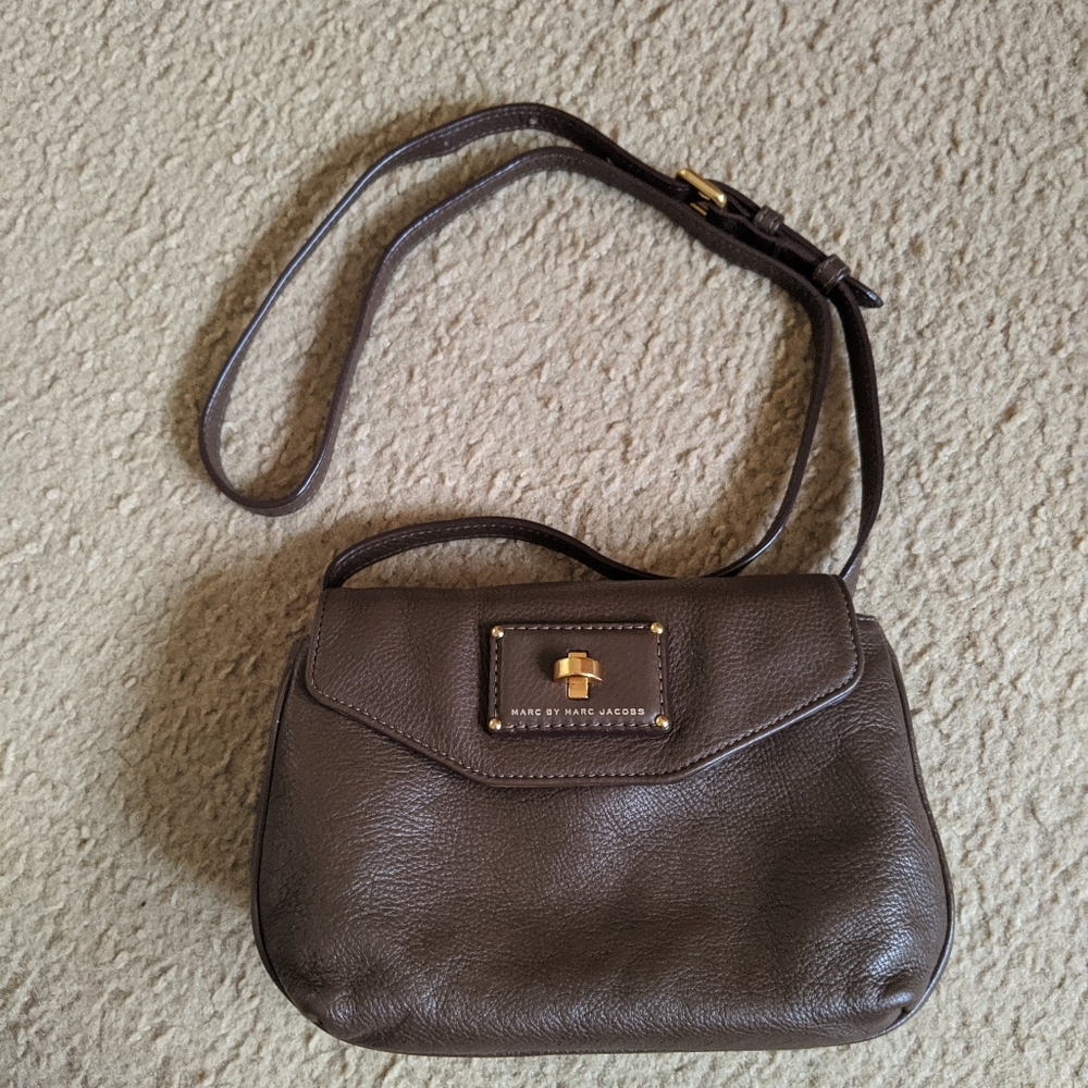 Marc by Marc Jacobs Brown Turnlock Crossbody Flap